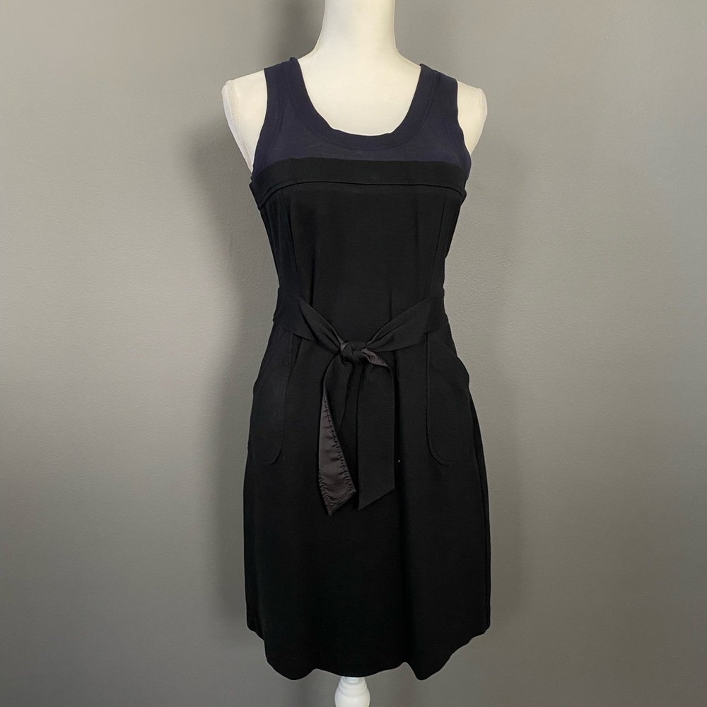 Theory black & navy fitted dress
